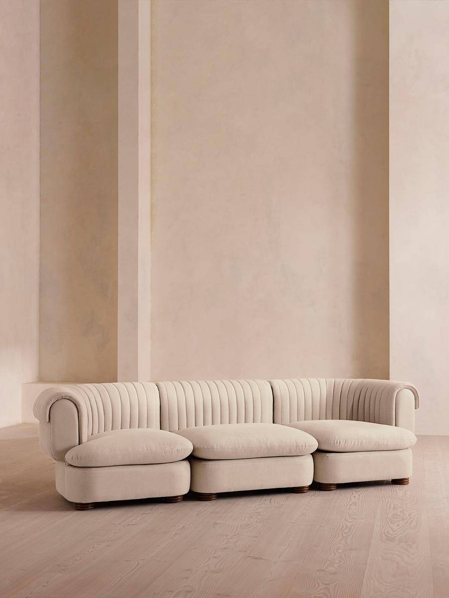 Soho Home Rava Modular Four Linen Bisque Sofa 4 Seater