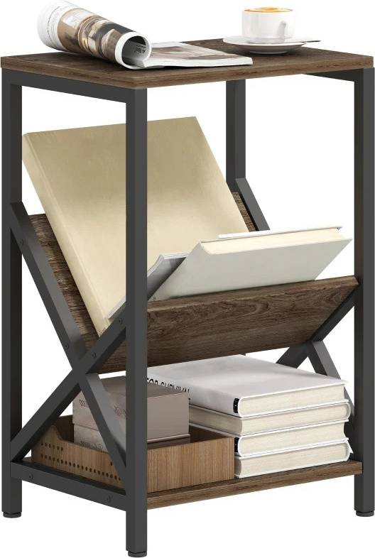 Homcom Narrow Side With 3 Tier Storage Small Table