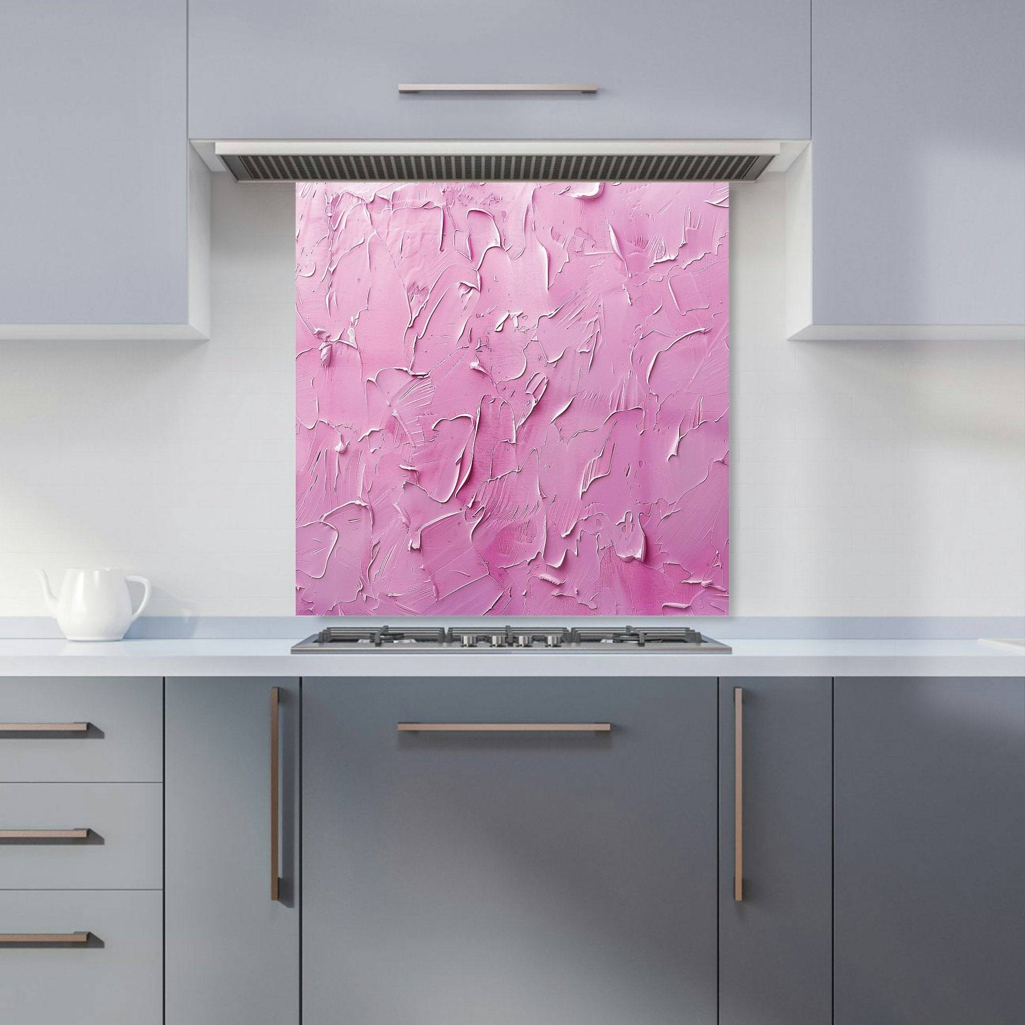 Warren Reed Designer Bright Pink Textured Effect Kitchen Splashback W600mm x H600mm Splash Guard