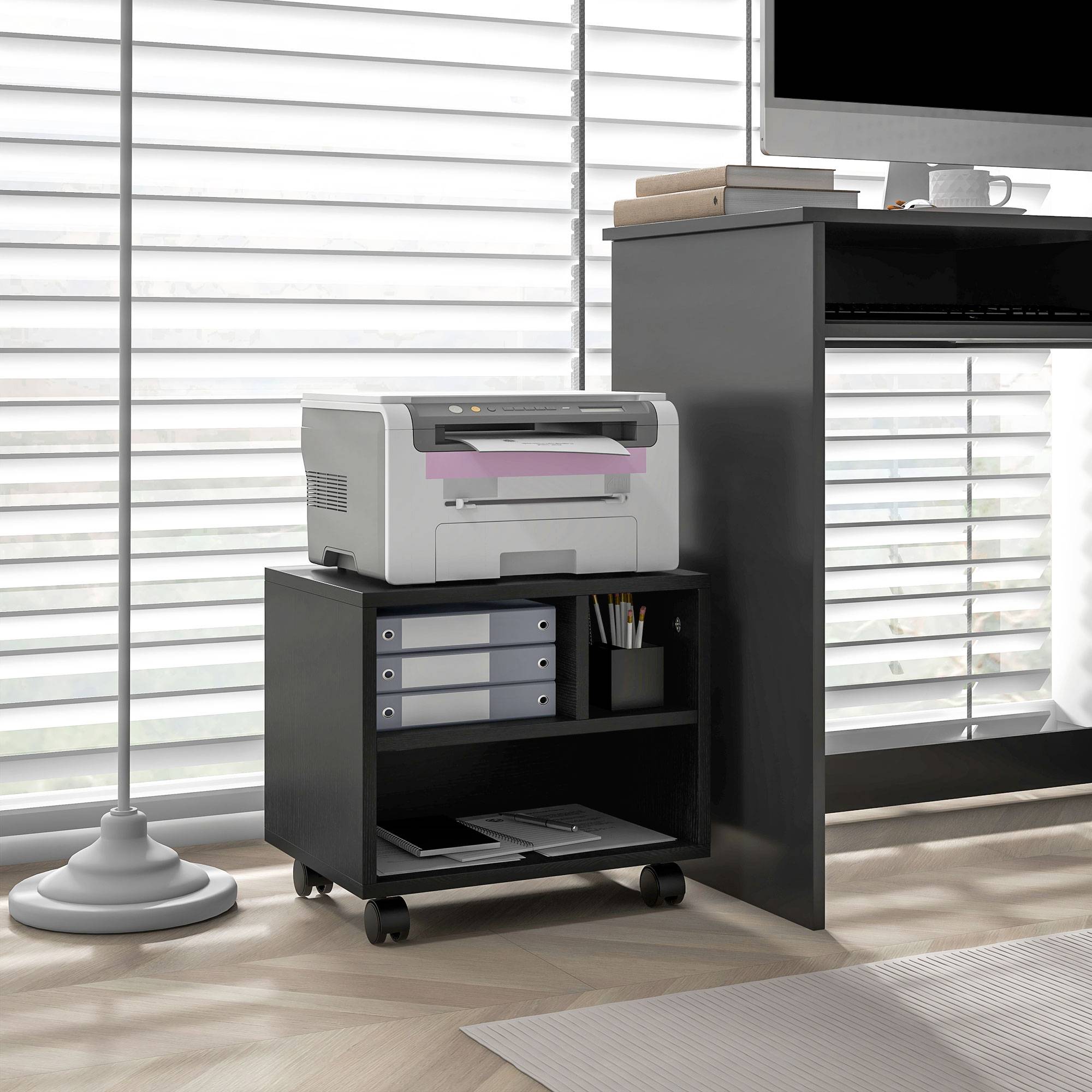 Homcom 2-Tier Printer Stand with Storage