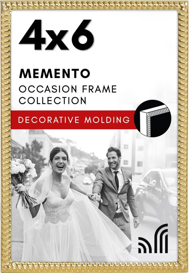 Americanflat 4x6 Picture with Rope-Style Textured Detailing Photo Frame