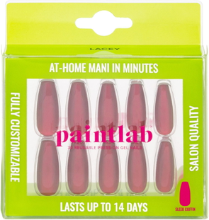 Reusable press on nails PaintLab PaintLab Red Ruby Coffin Reusable Nails 30-pack