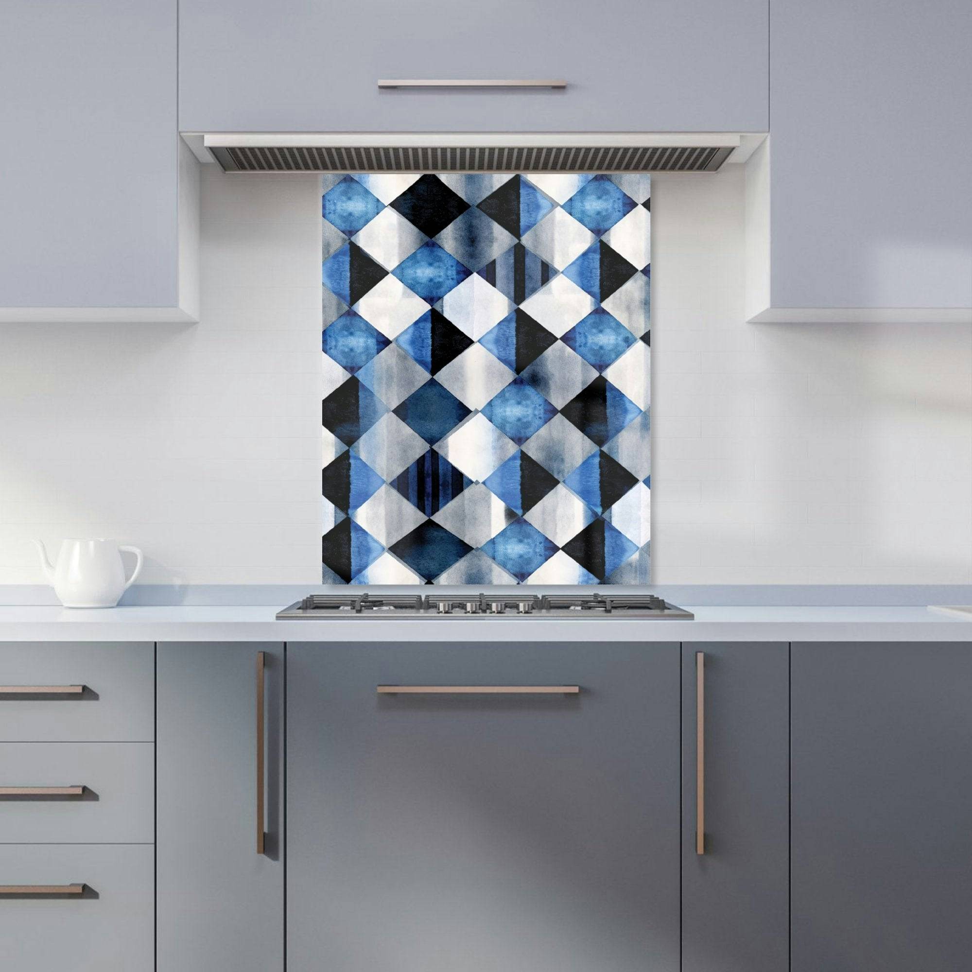 Warren Reed Designer Square Checkered Pattern Kitchen Splashback W600mm x H750mm Splash Guard