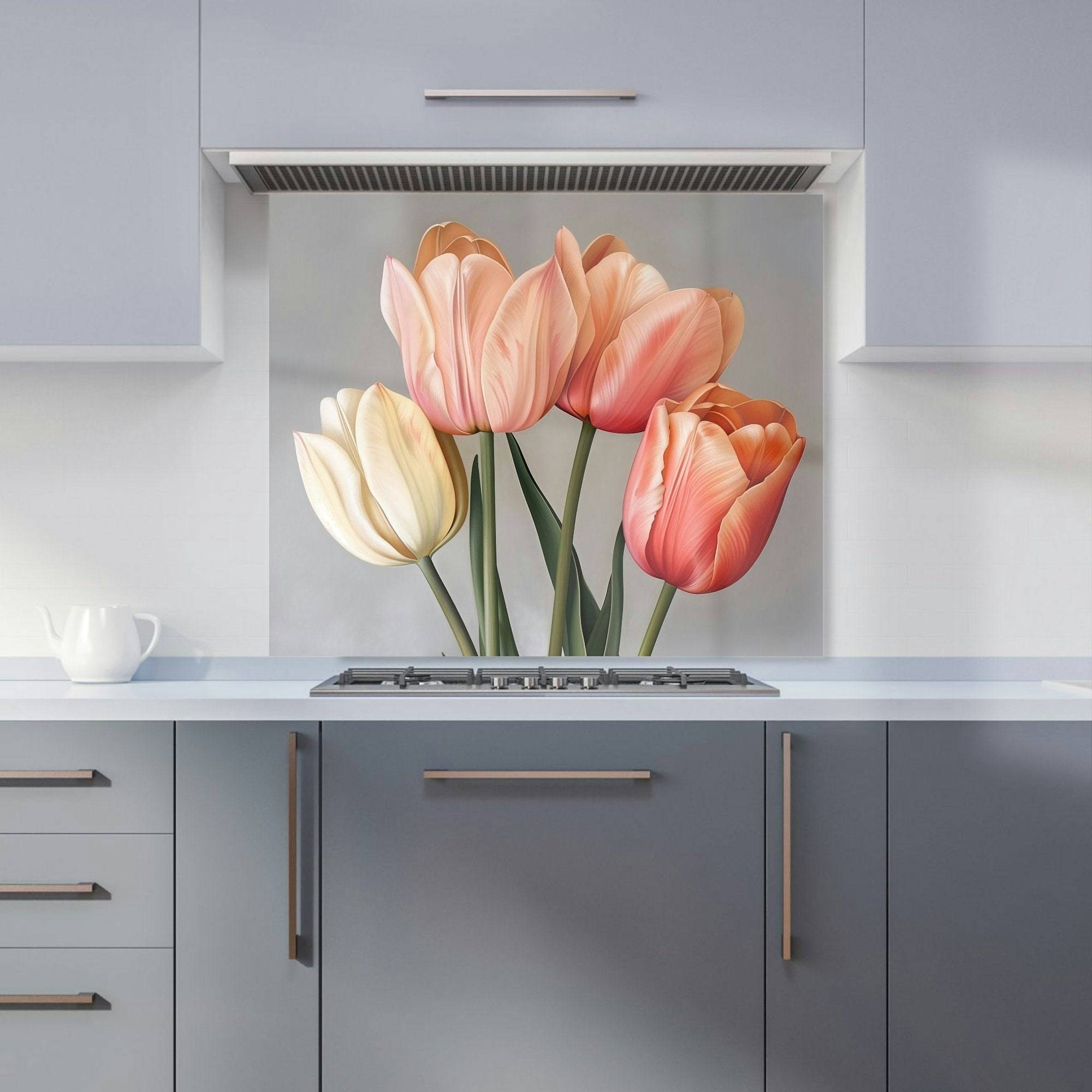 Warren Reed Designer Spring Tulips Kitchen Splashback W900mm x H750mm Splash Guard