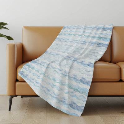 Addison Rugs Washable Sherpa Ribbons Throw Blanket Blankets Blue