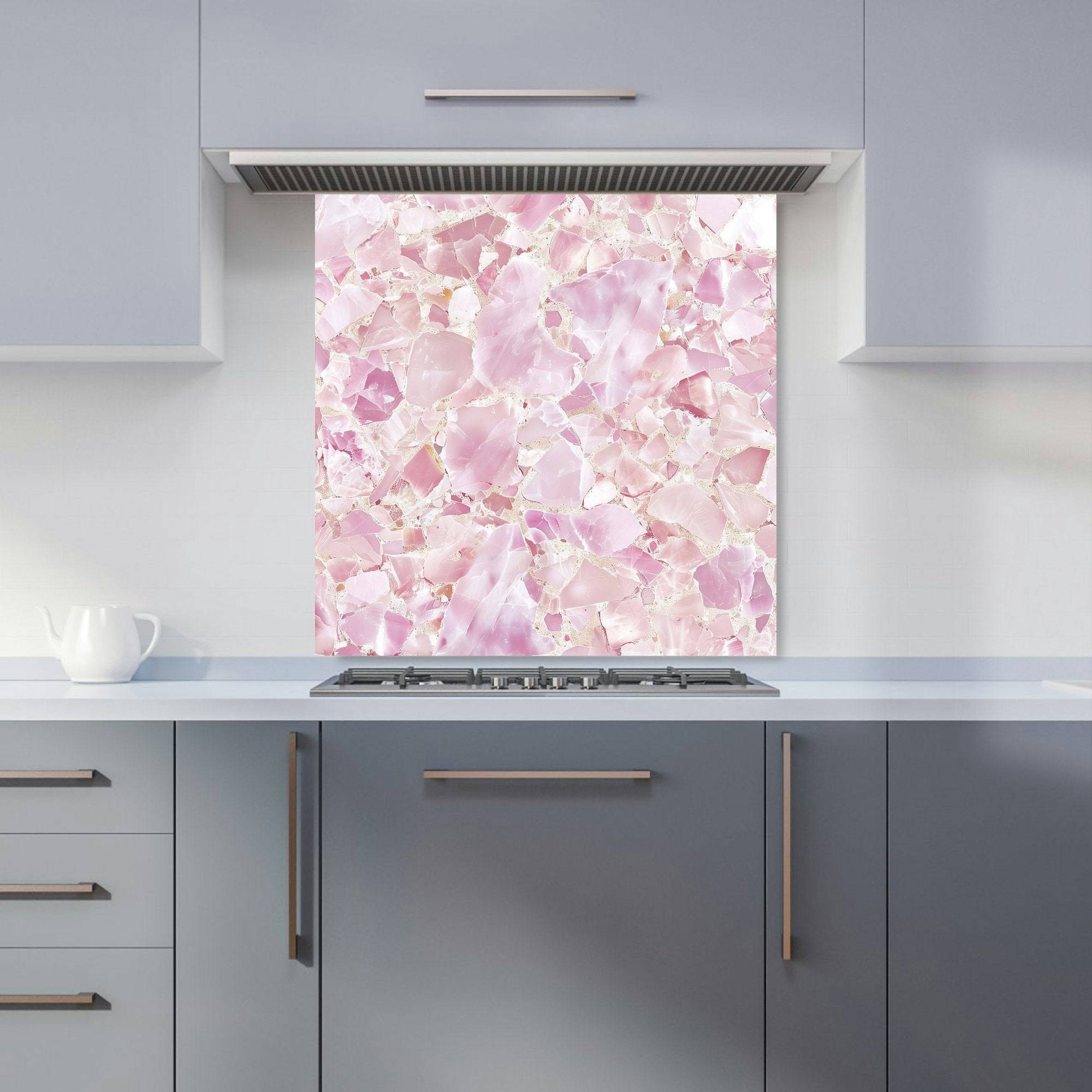 Warren Reed Designer Light Pink Quartz Effect Kitchen Splashback W600mm x H600mm Splash Guard