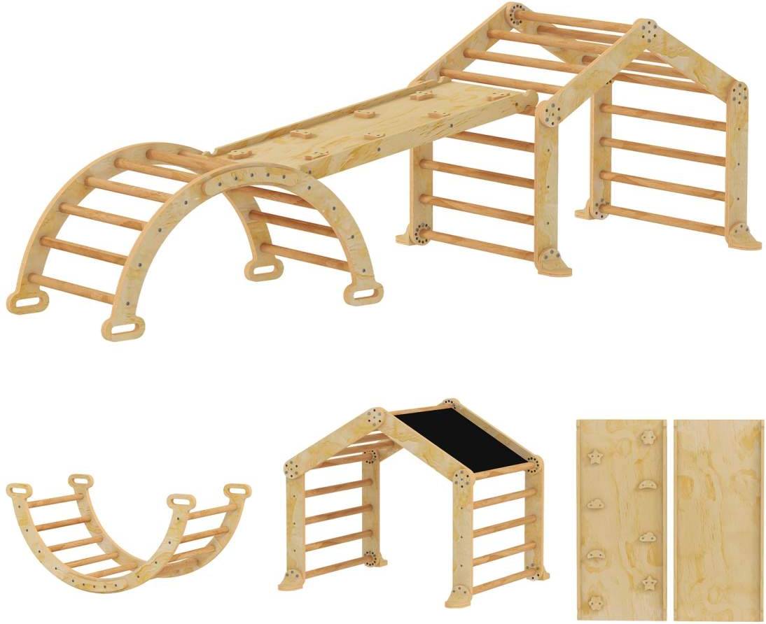 Northio 9-i-1 Inomhuslekset Rutschkana Ramp Trä
