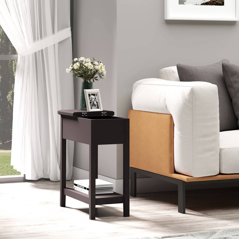 Homcom End Narrow Side Brown Small Table