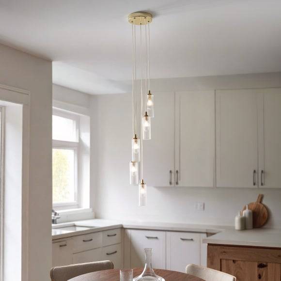 Dorma Henstone Ribbed 5 Adjustable Cluster Light Ceiling Lamp