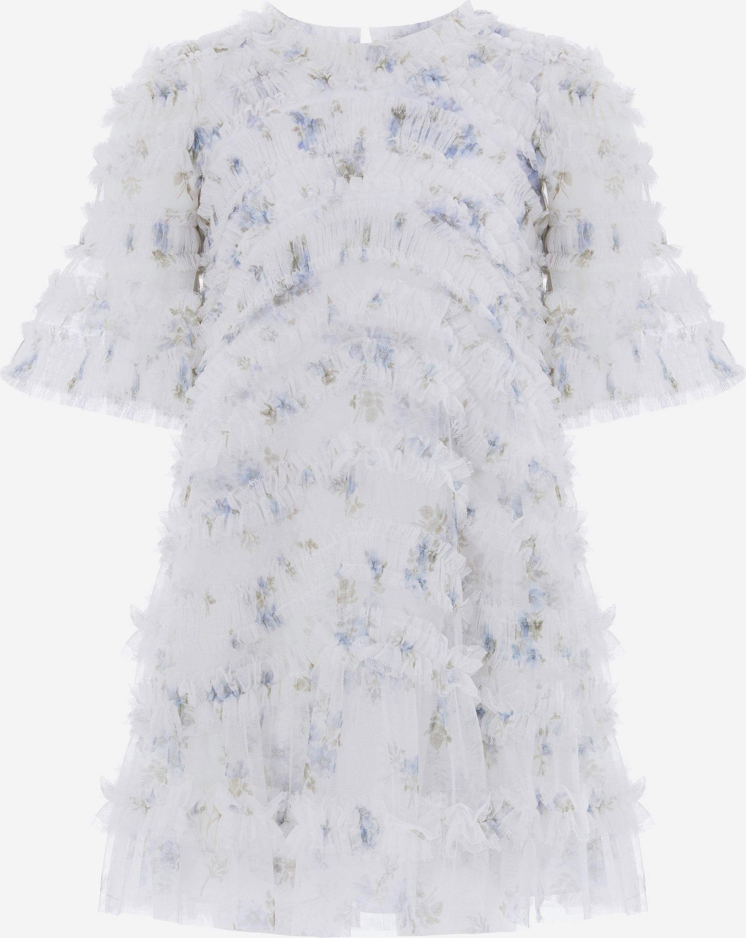 Needle & Thread Magnolia Ditsy Amara Ruffle Dress - Blue