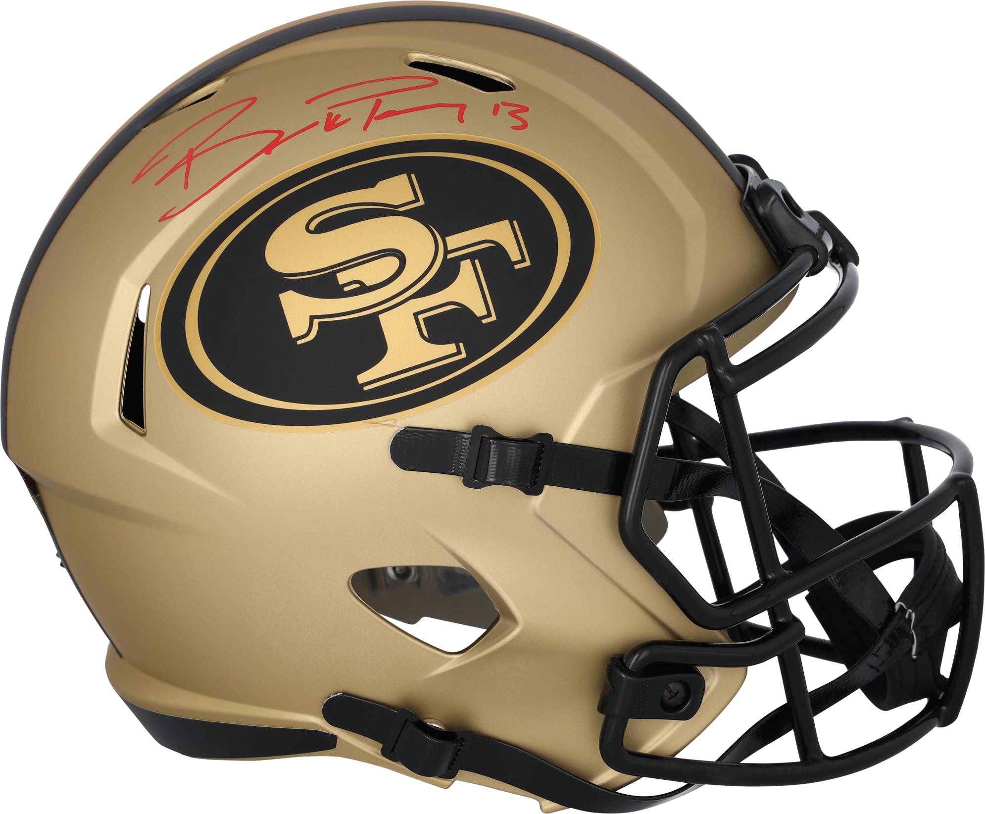 Fanatics Authentic Brock Purdy Autographed Riddell Rave Speed Replica Helmet