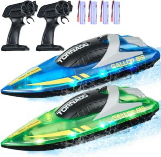 Mecale Rc Boat 2 Pack with Led Lights