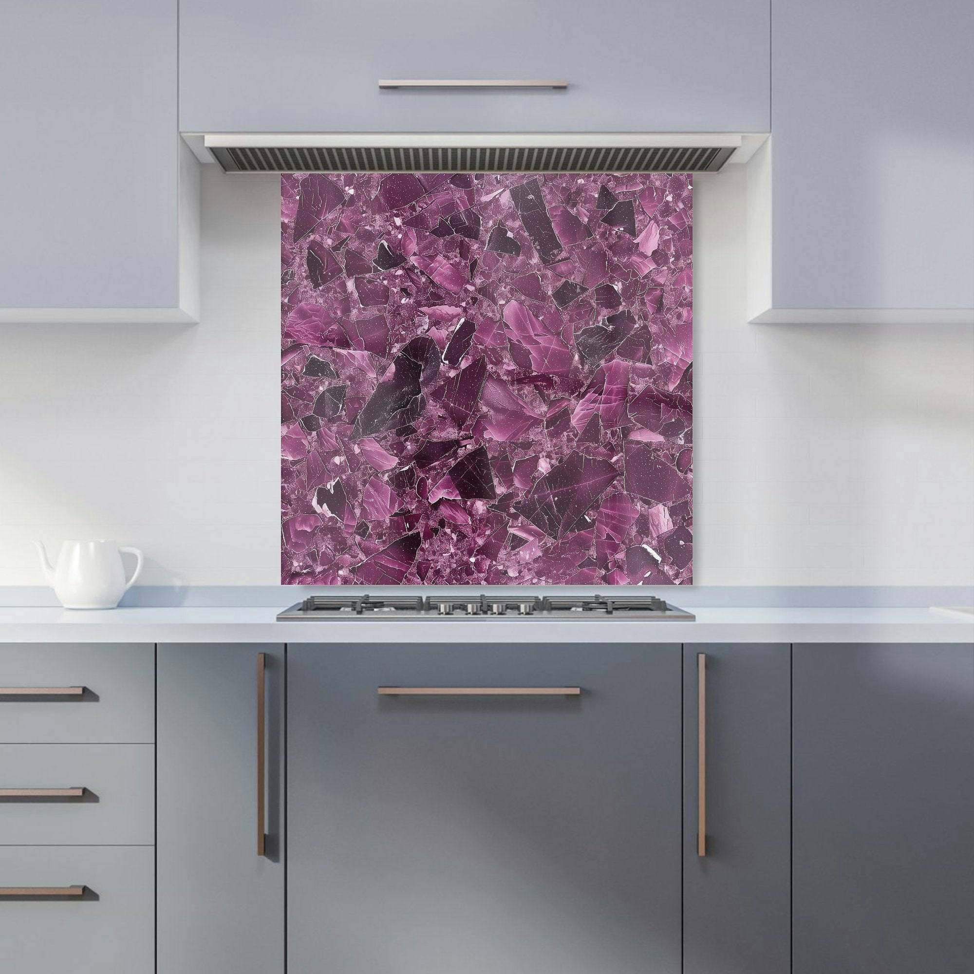 Warren Reed Designer Damson Quartz Effect Kitchen Splashback W600mm x H600mm Splash Guard