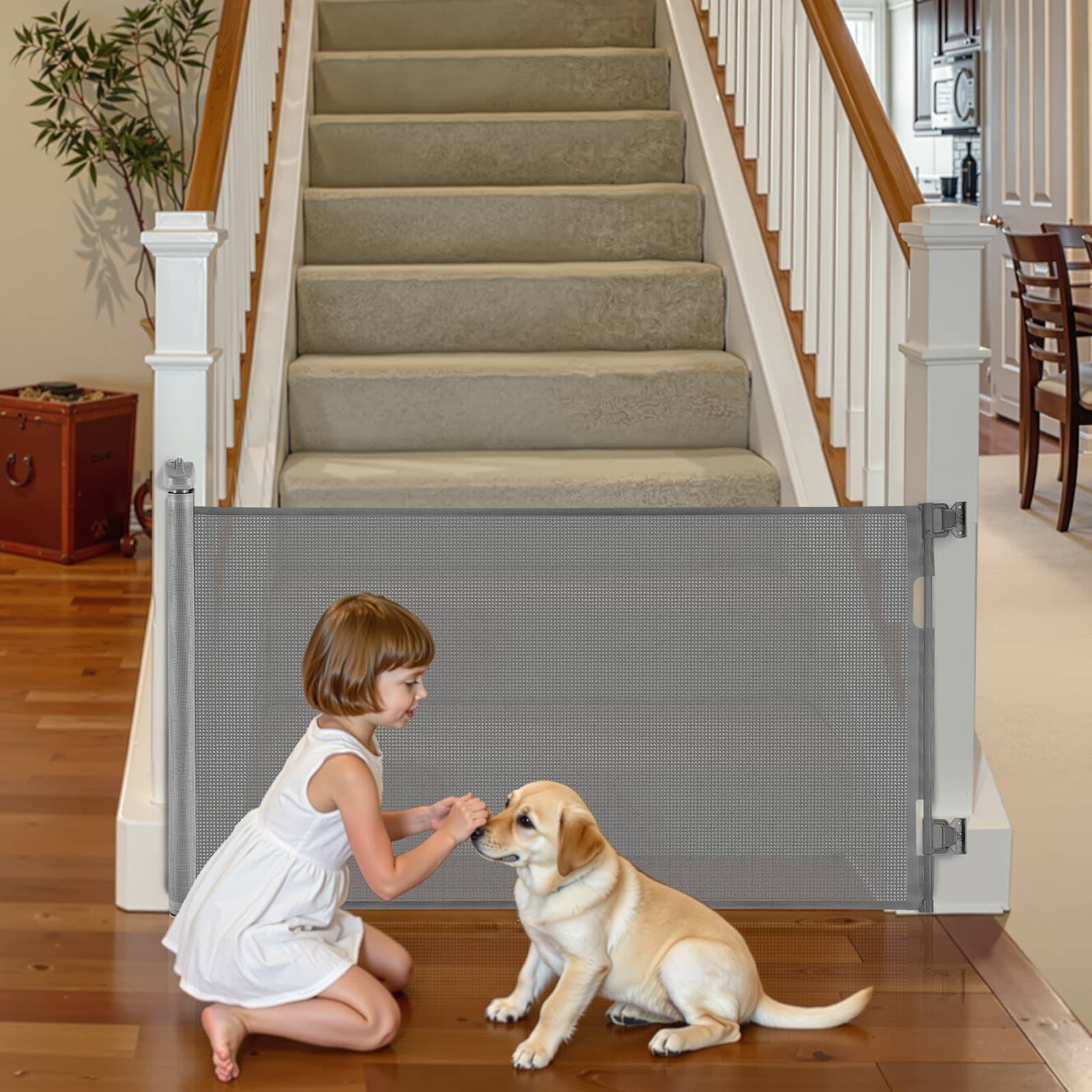 Retractable baby gate VEVOR Retractable Baby Gate Extends 72.8 Inch