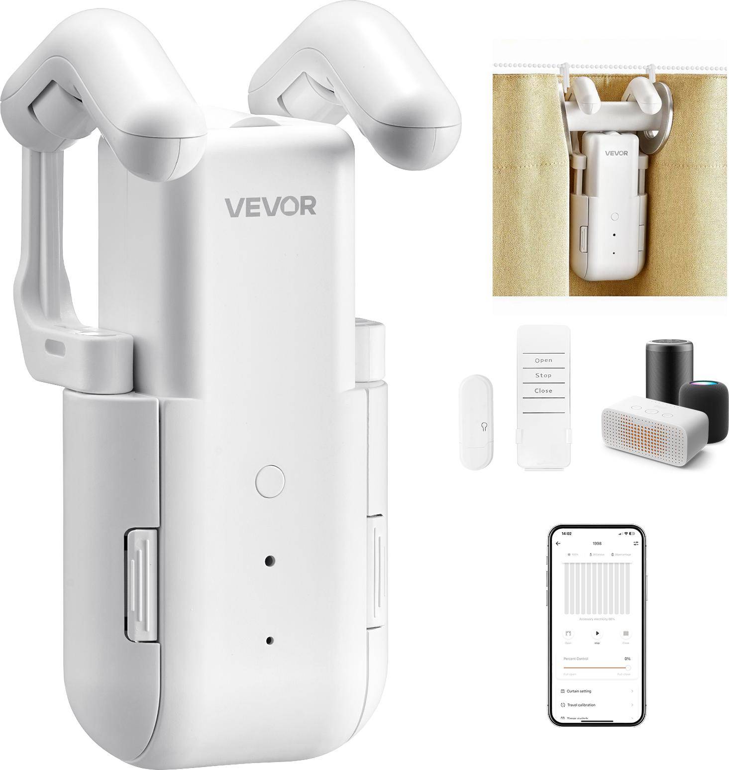 VEVOR Ouvre-Rideaux Automatique Contrôle Via App Télécommande