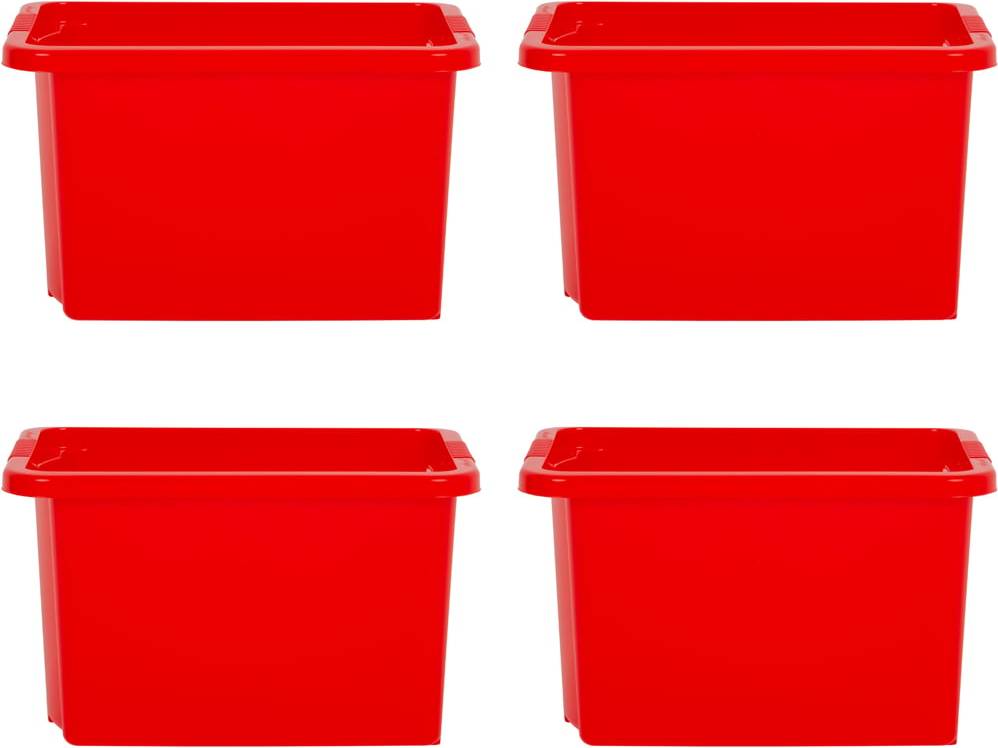 Wham 24L Red Stackable 4 Pack Storage Box