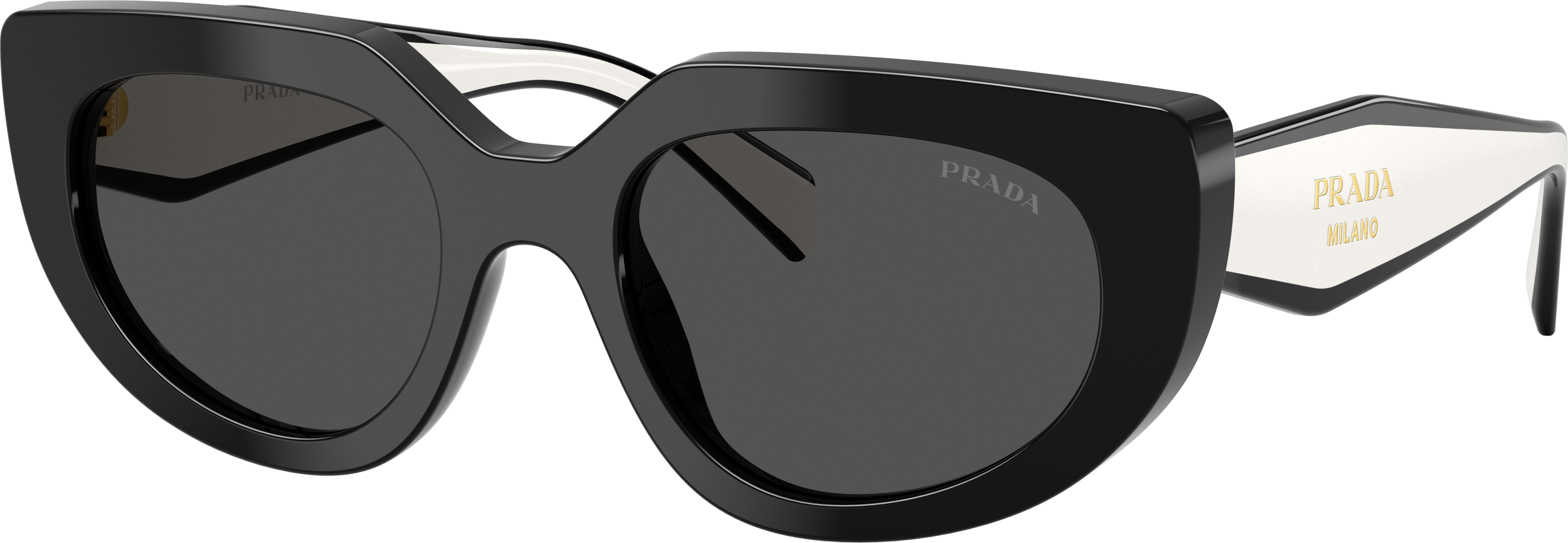 Prada PR D02S Solbriller Acetat Rund - Sort Grå