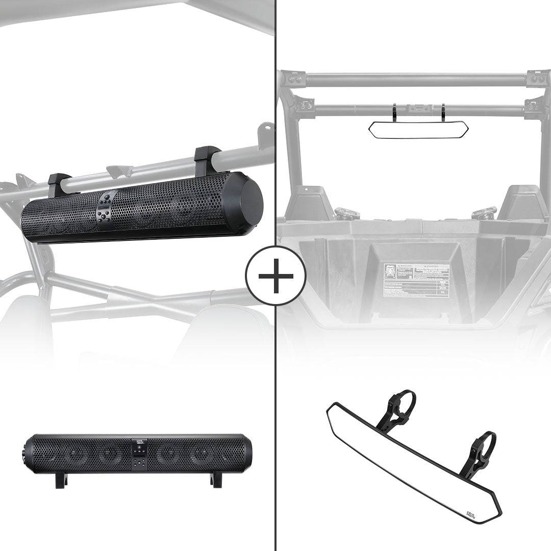 Utv sound bar Kemimoto UTV Bluetooth Sound Bar Rear View Mirror