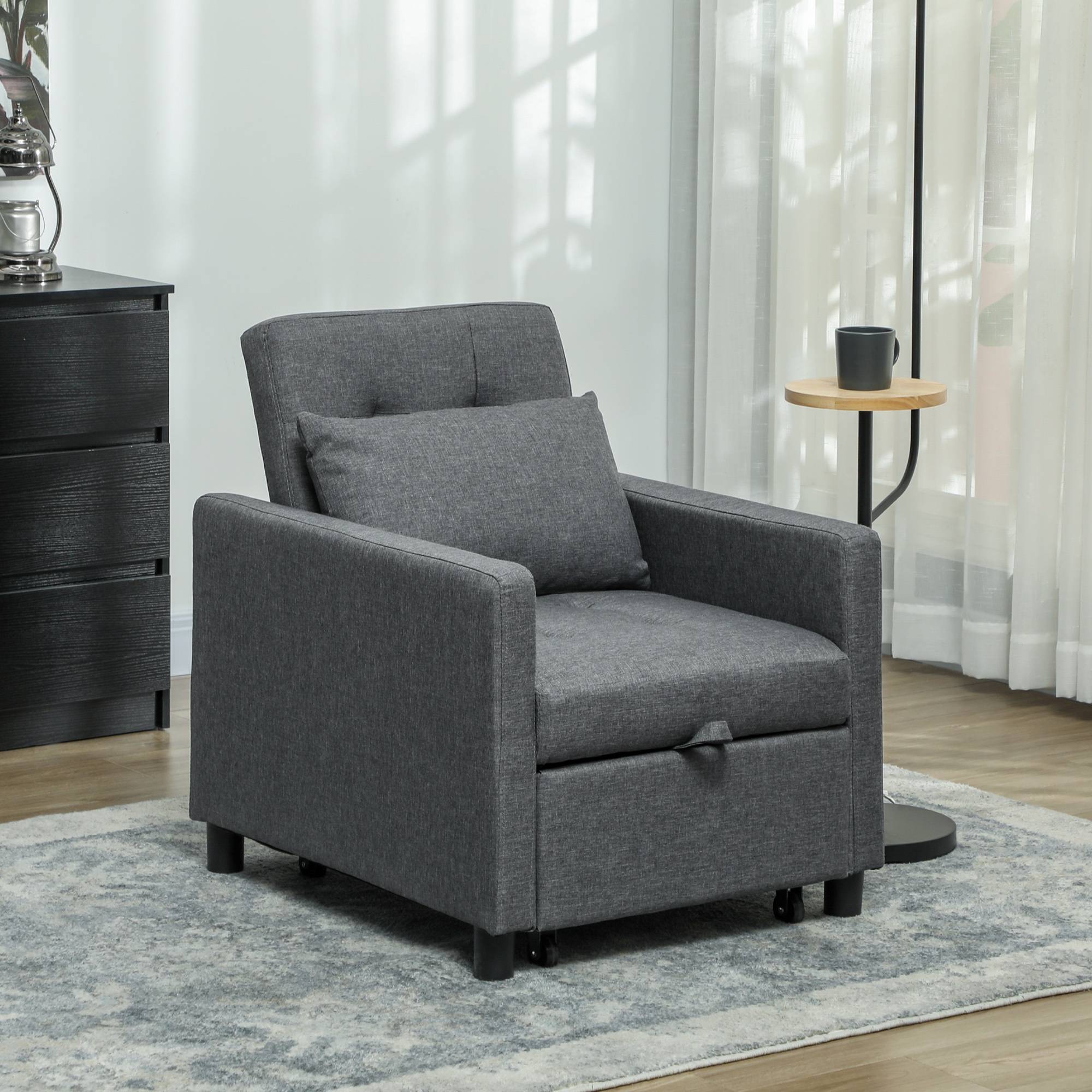 Chair bed Homcom 3-In-1 Chair Bed With Adjustable Backrest Chair