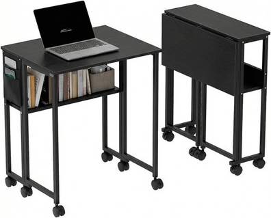 Homcom 63 Cm Foldable Computer On Wheels Writing Desk