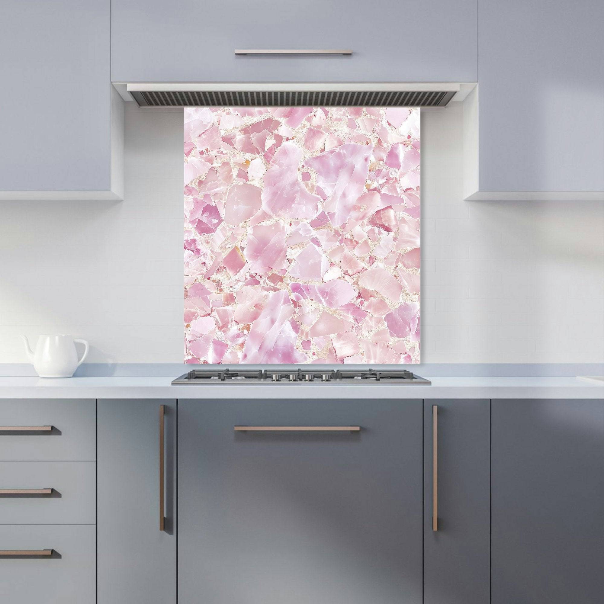 Warren Reed Designer Light Pink Quartz Effect Kitchen Splashback W600mm x H650mm Splash Guard