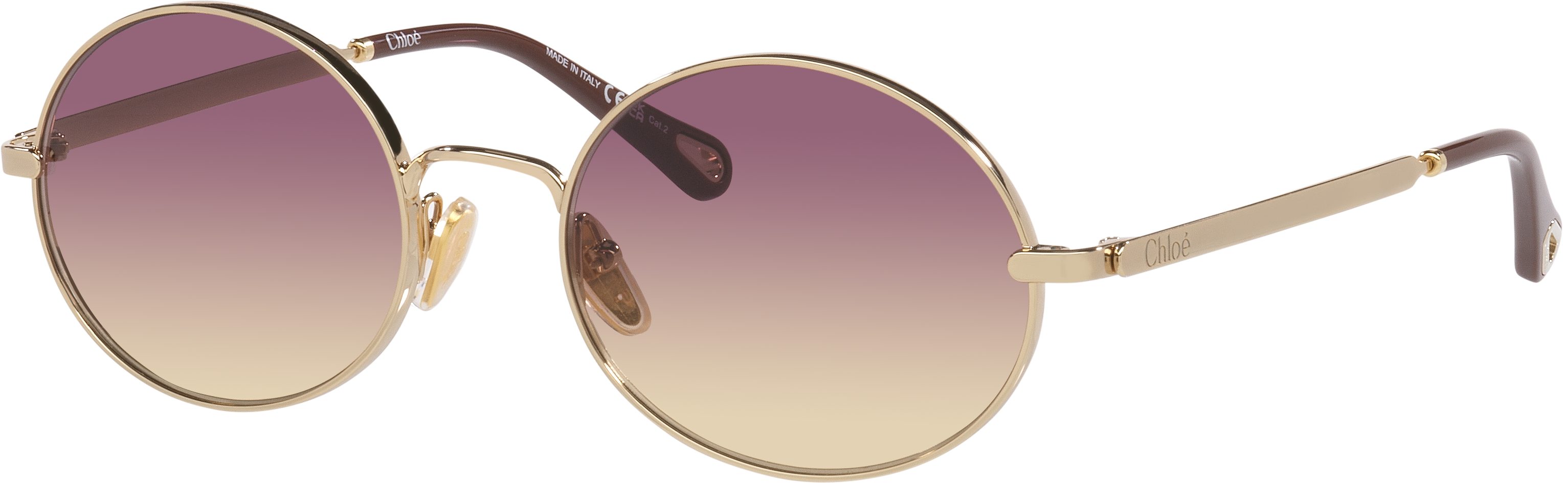 Chloé CH0326S 001 Runde Solbriller - Guld/Rosa Gradient