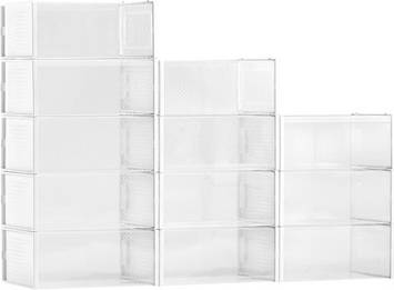 Storage boxes for shelves VEVOR Stackable Storage Boxes 12 Pack Shoe Rack