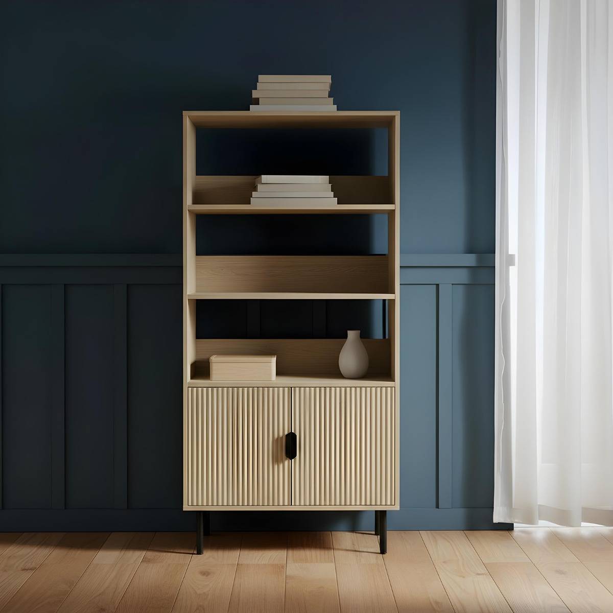 OHS Ribbed Display Unit Modern Drawer Cabinet Storage Cabinet