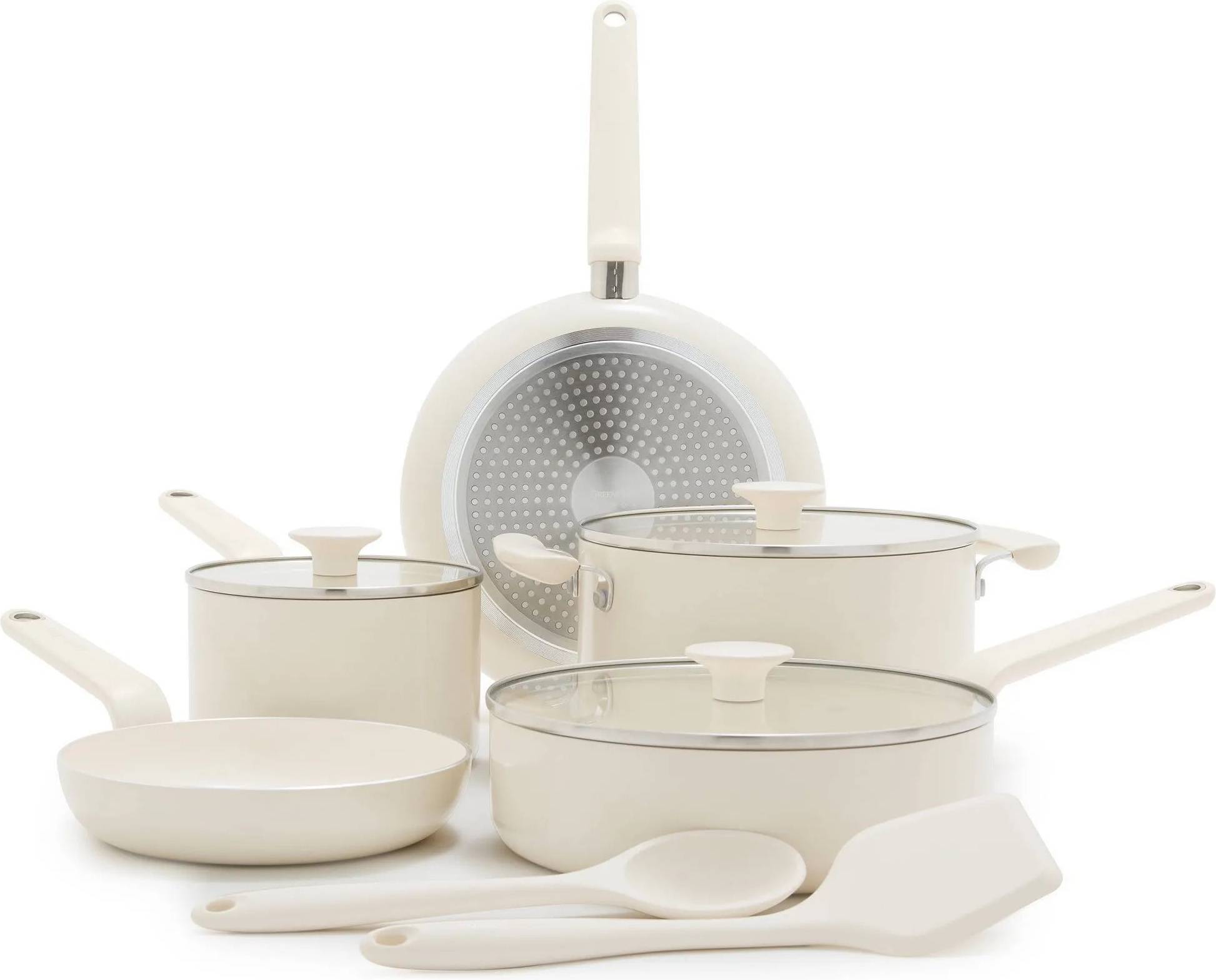 GreenPan Rio Advanced 10pc Ceramic Nonstick Cream Cookware Set