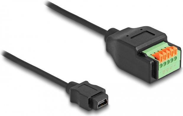 DeLock USB 2.0 15cm Sort Terminalblok