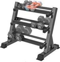 3 tier storage Dprodo Dumbbell Rack Adjustable 3-Tier Weight Stand