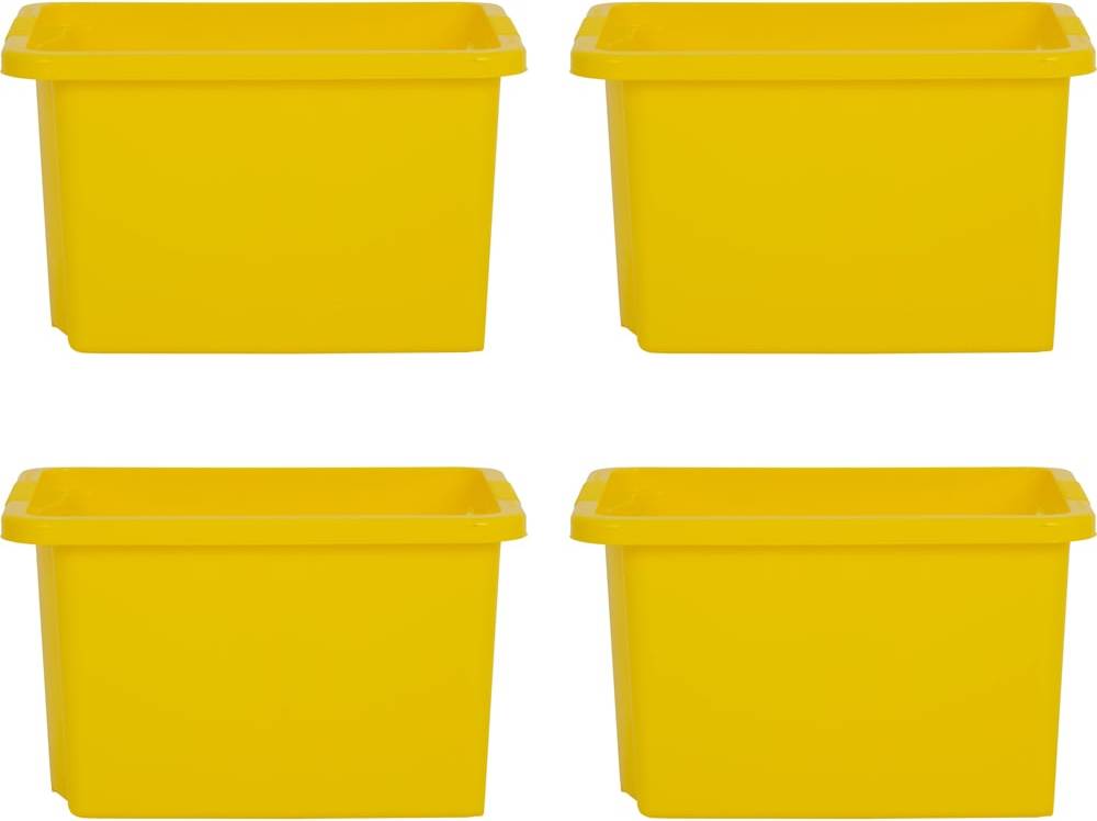 Wham 24L Yellow Stackable 4 Pack Storage Box
