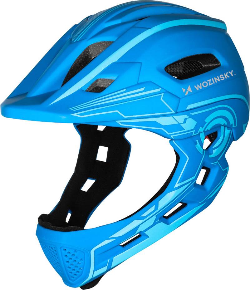 Full-Face Bike Helmet USB Rear LED Light - Blue