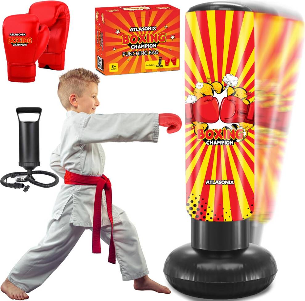 Punch bag for kids Atlasonix Inflatable Kids Punch Bag Set