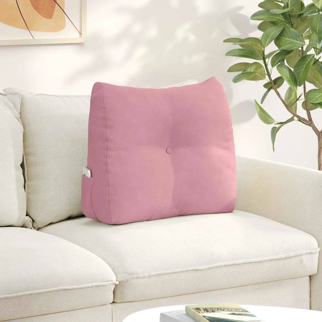 vidaXL Ryggkudde Rosa 60 x 24 x 50 cm Sammet Innerkudde Rosa