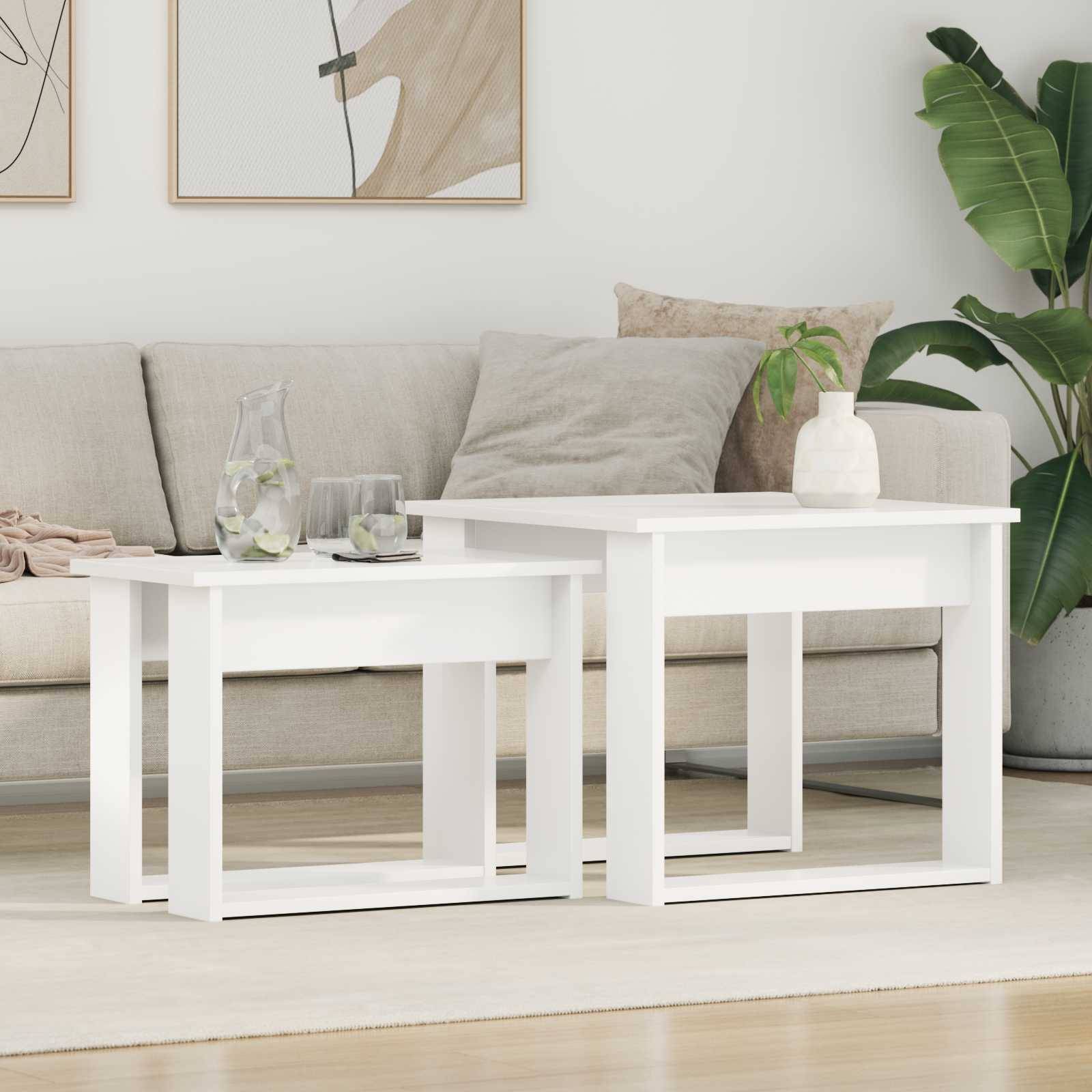 vidaXL Coffee Set 2 Pcs Rectangular Nesting Table 2pcs