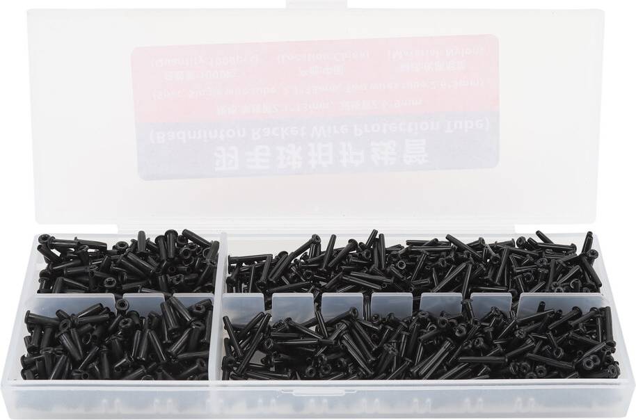 Assorted Screw Set - Black, Universal, Compartment Box