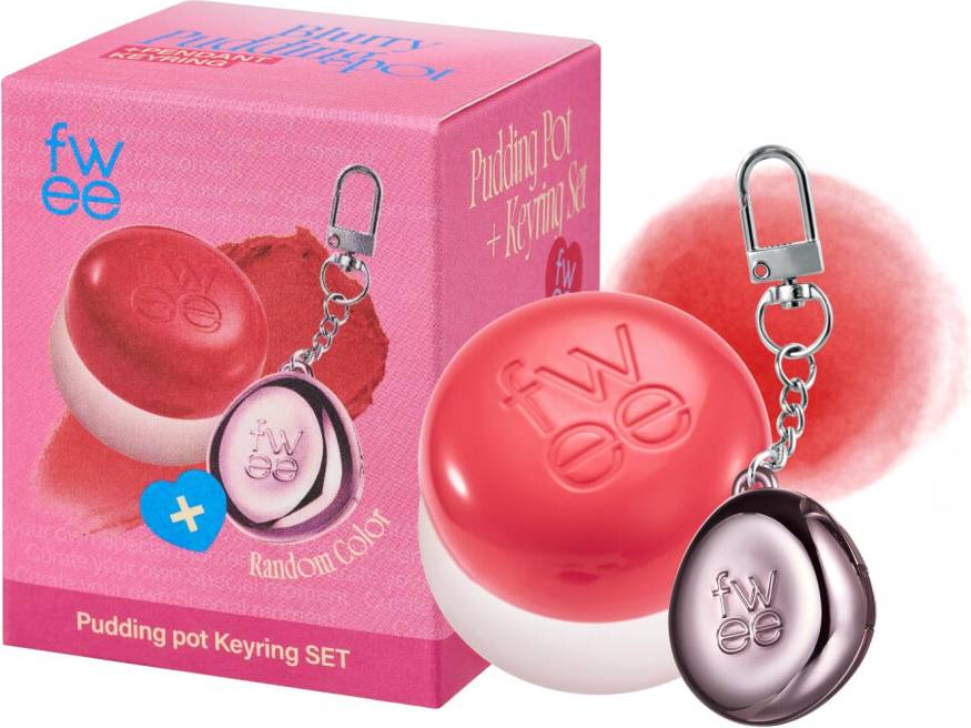 Fwee Lip-Cheek Blurry Pudding Pot Keyring Set 2 st - Random Color