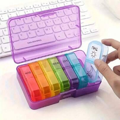 Portable Compact Weekly Travel Pill Box