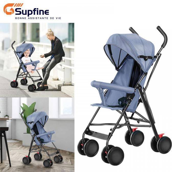 Poussette canne compacte Supfine Poussette Canne Compacte Bébé 4 Roues EVA