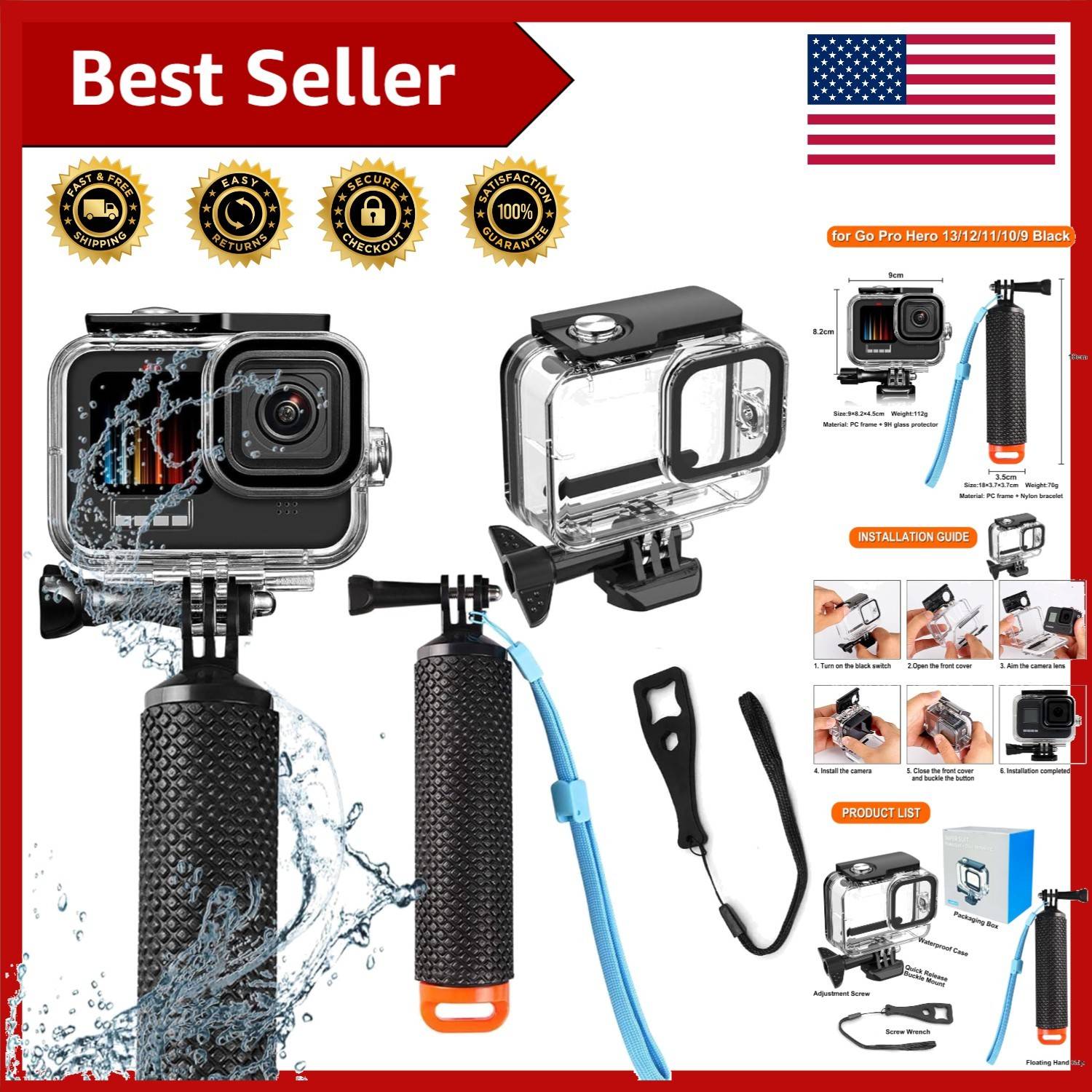 Gopro hero GoPro Hero Waterproof Case 60m Diving Shell