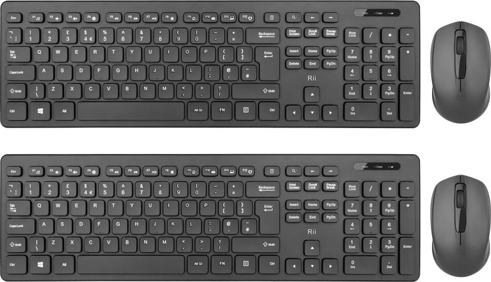 Rii RK200 Wireless Keyboard Mouse Set 2 Pack