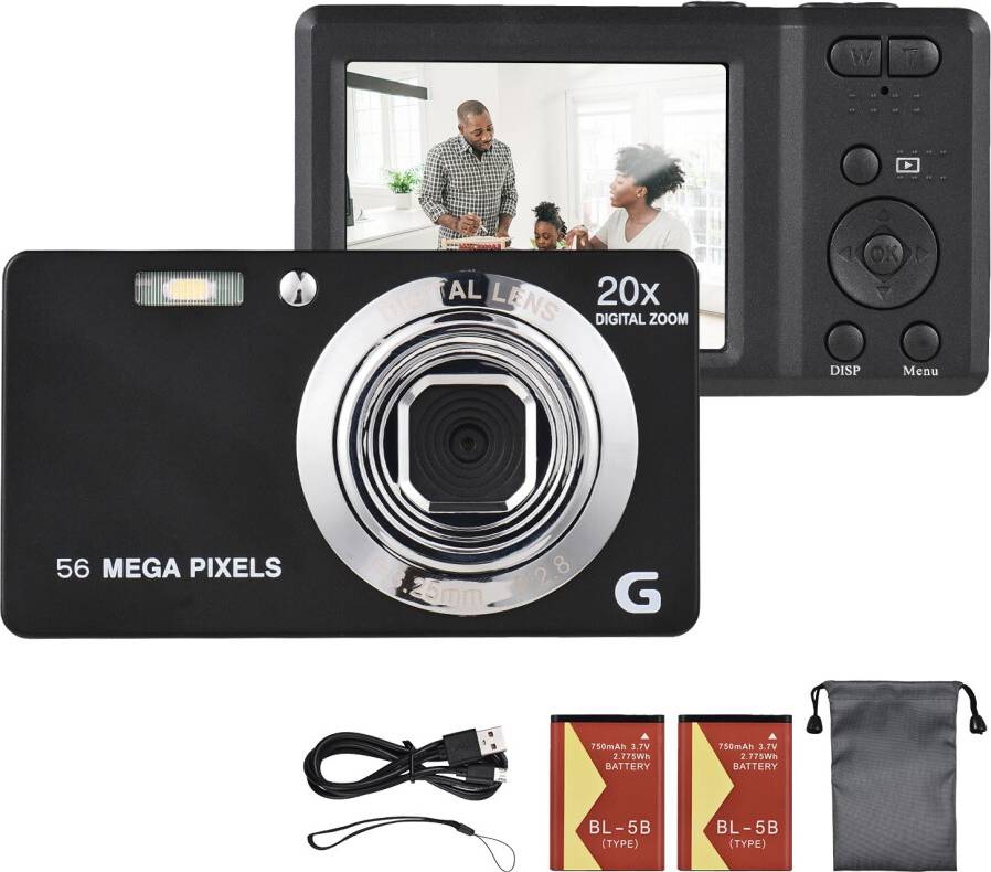 Compact Digital Camera 56MP 4K 2.7 Inch Screen