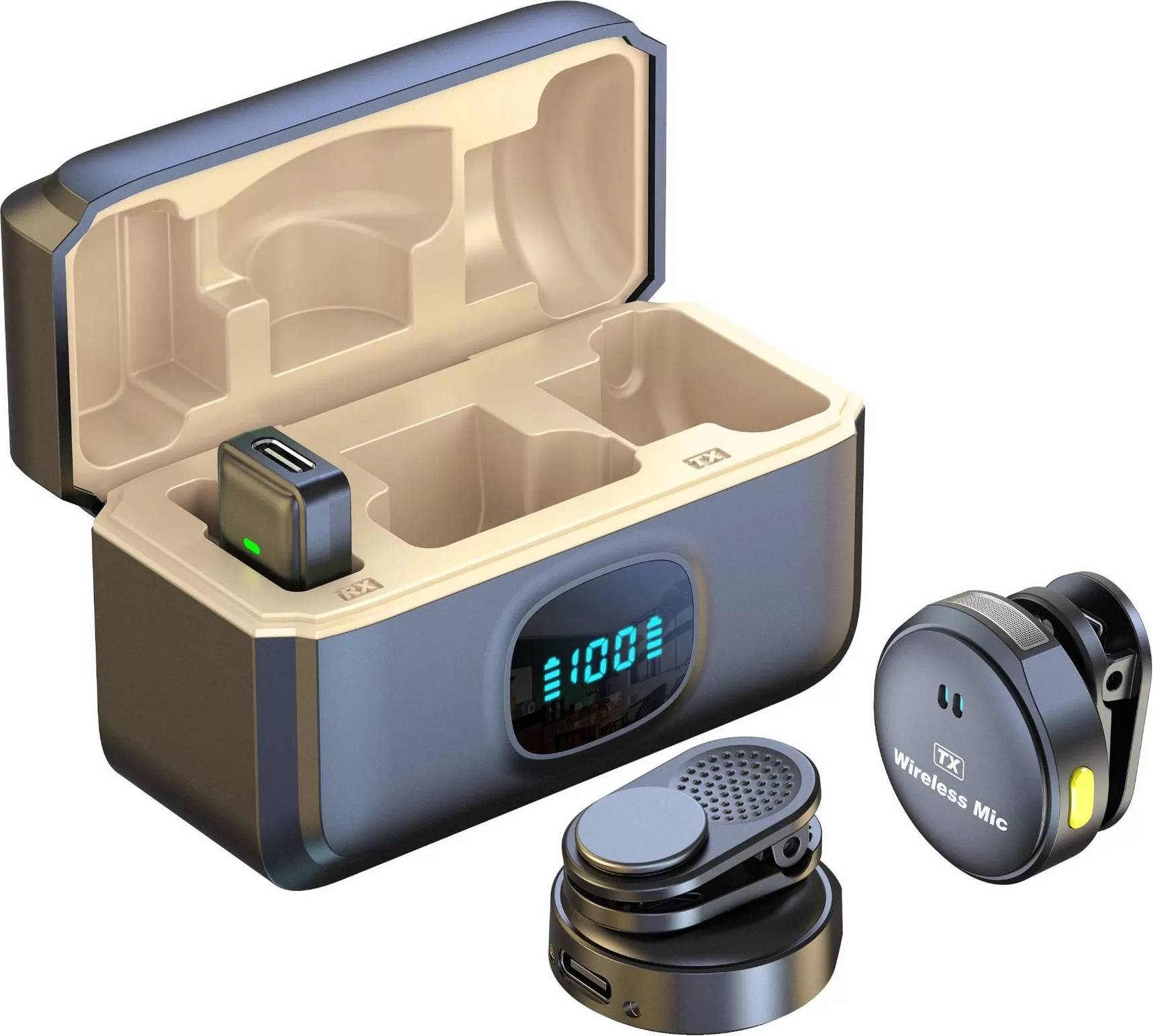 INF Microfono Lavalier Wireless Display LED