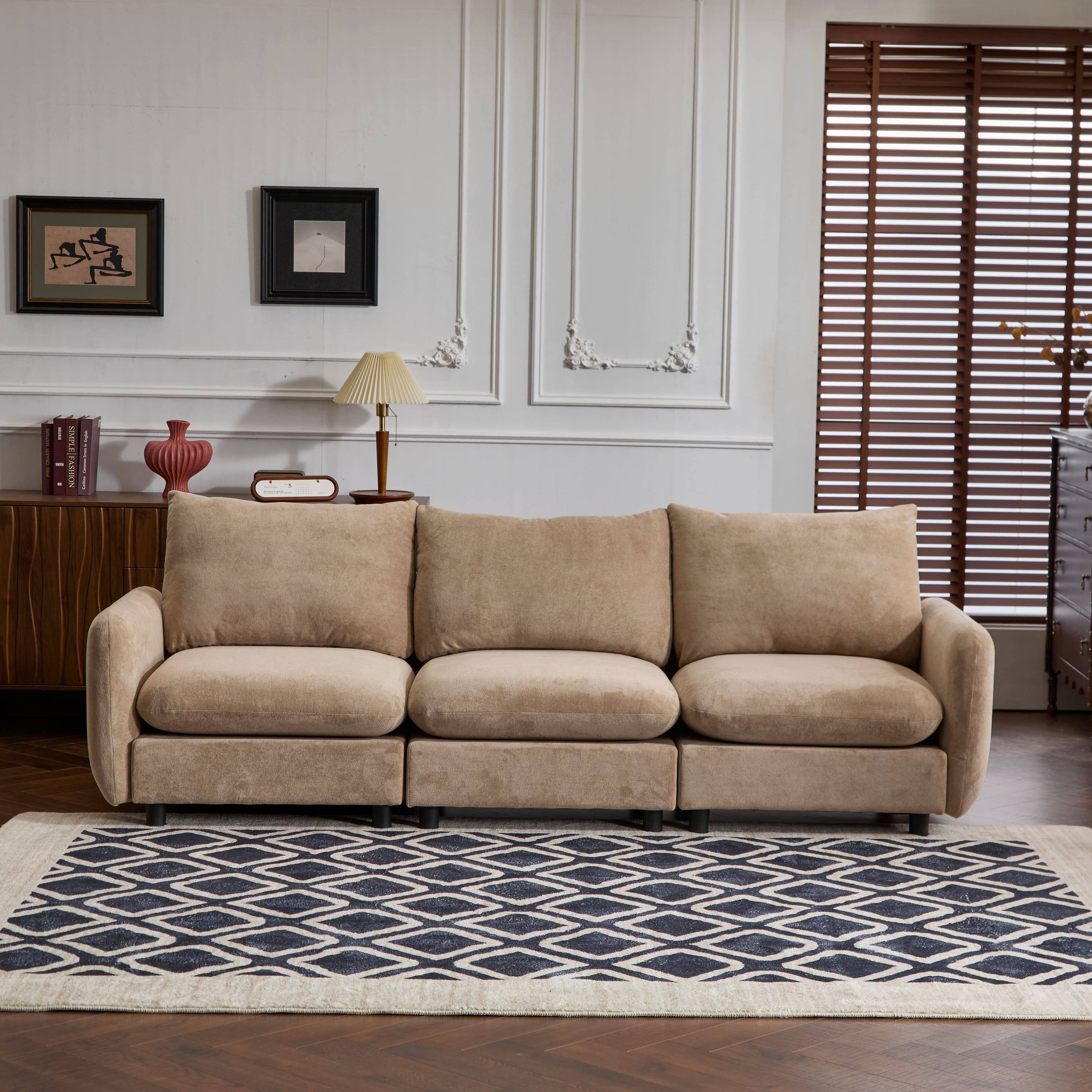 Velvet sectional couch 99 Inch Modular Velvet Sectional Sofa