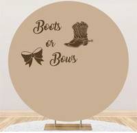 Baby shower backdrop Brown Pattern Round Baby Shower Backdrop
