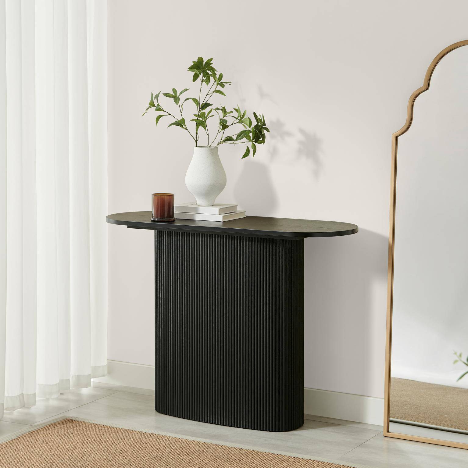 Furniturebox Penrose Rounded Pedestal Console Table