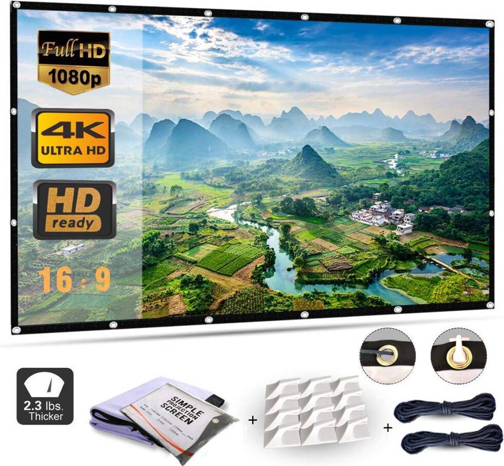 Mebios 120 Inch Portable HD 4K Projection Screen