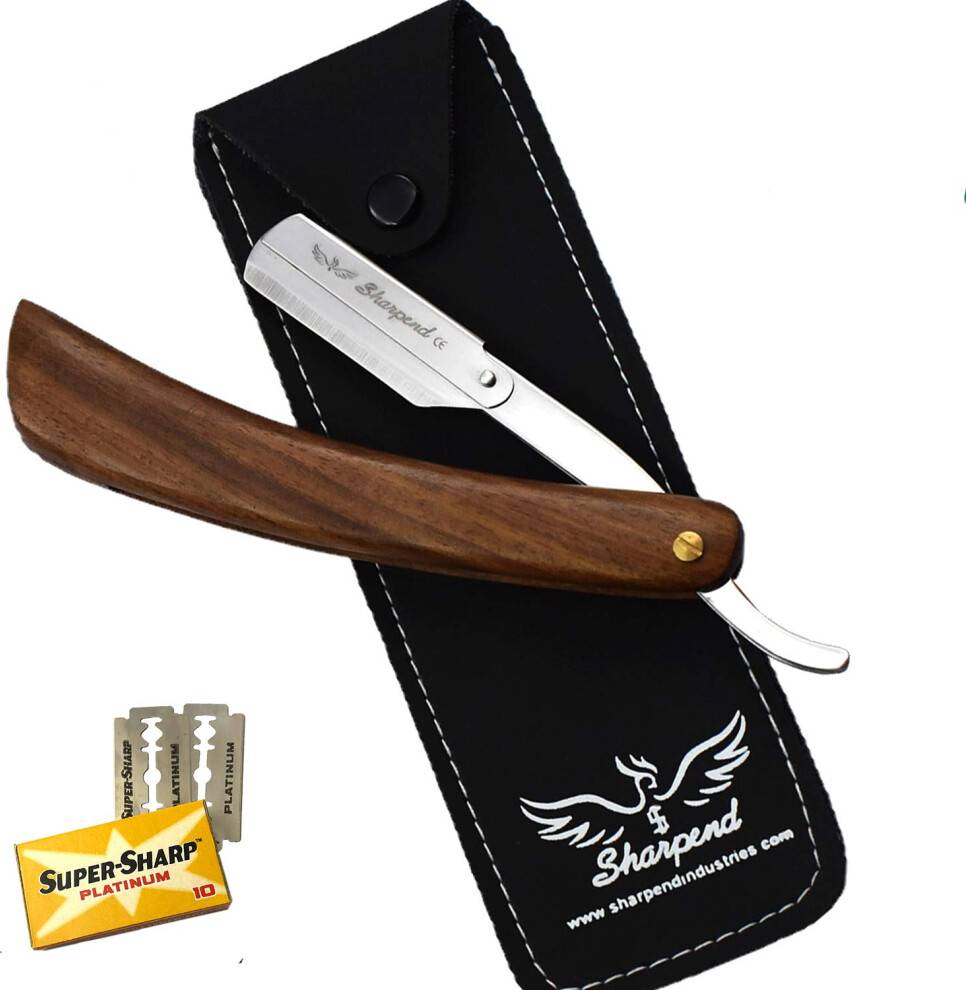 Straight Razor Ergonomic Wood Handle Kit