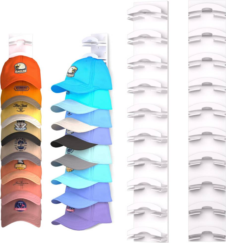 Baseball Cap Organizer Rack 2 Pack Hat Shelf